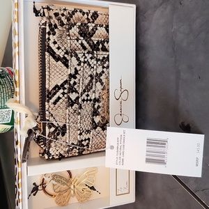 NWT Jessica Simpson Card Case Wallet with Butterfly Keychain gift set